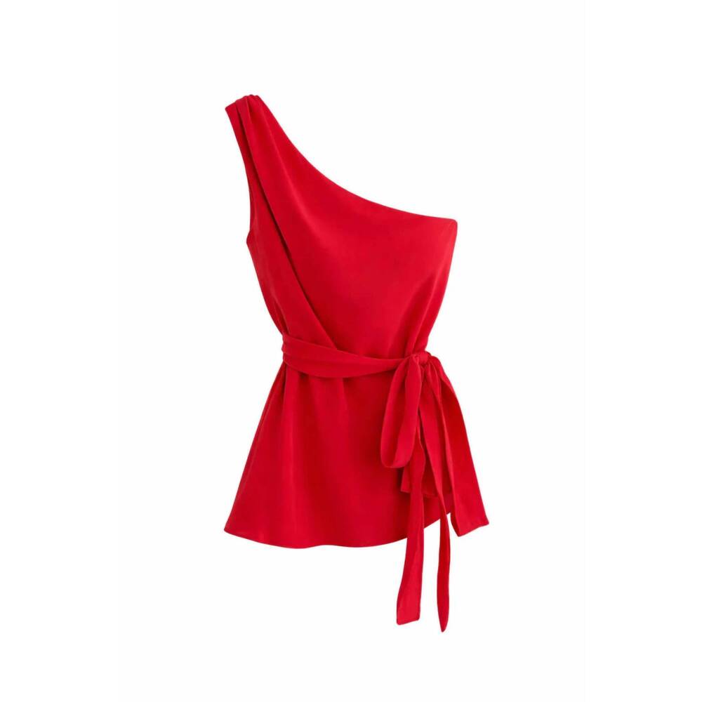 NEW NUDE LUCY amaya cupro tie top in red